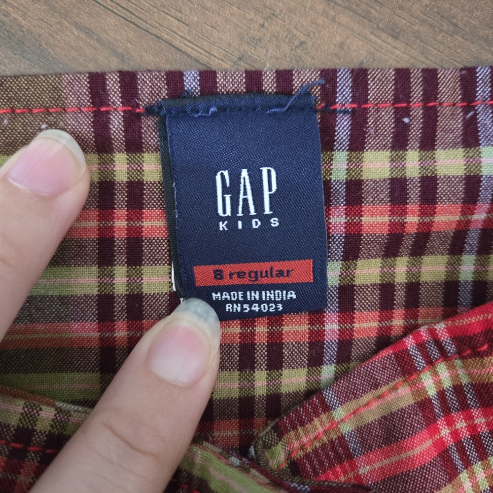 GAP Girls 8 Red Brown Fall Plaid Skort - Picture 3 of 8